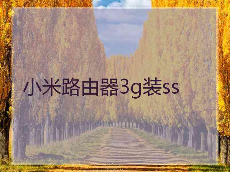 小米路由器3g装ss