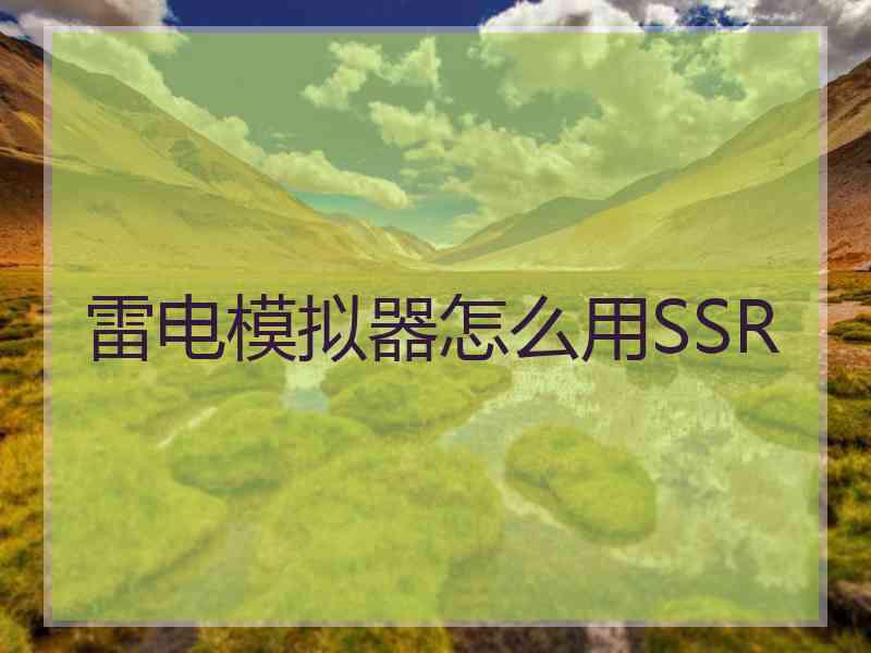 雷电模拟器怎么用SSR