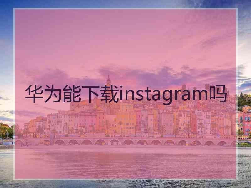 华为能下载instagram吗
