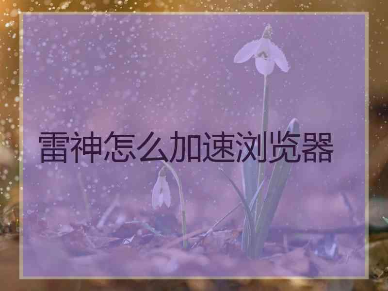 雷神怎么加速浏览器