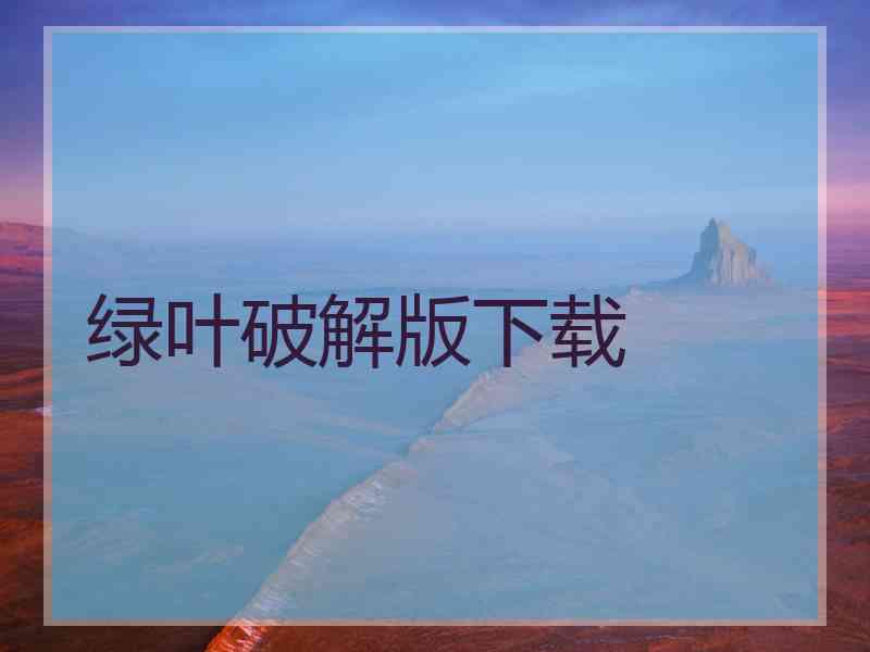 绿叶破解版下载