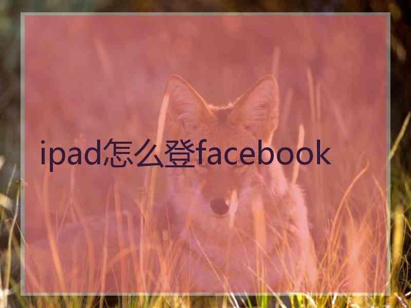 ipad怎么登facebook