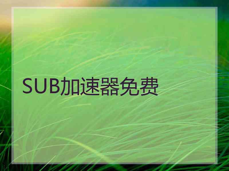 SUB加速器免费
