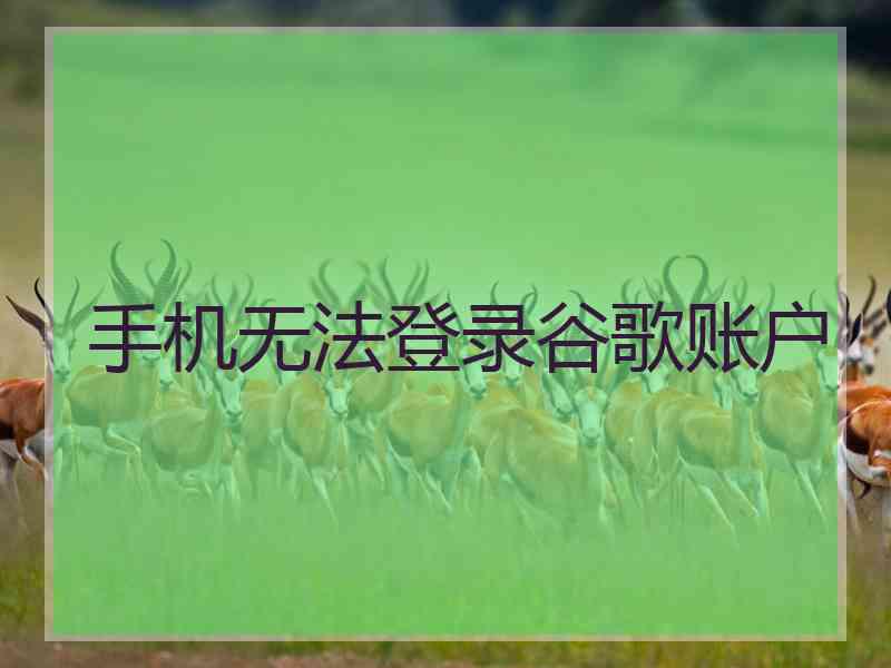 手机无法登录谷歌账户