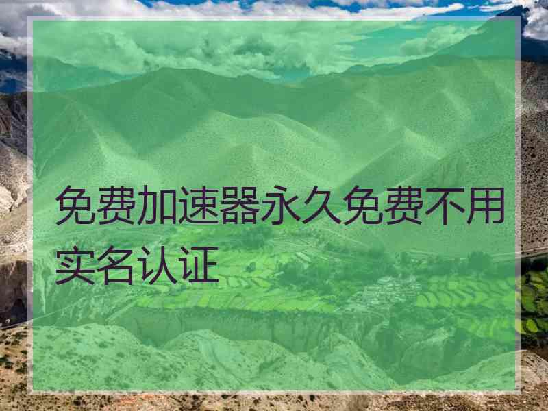 免费加速器永久免费不用实名认证