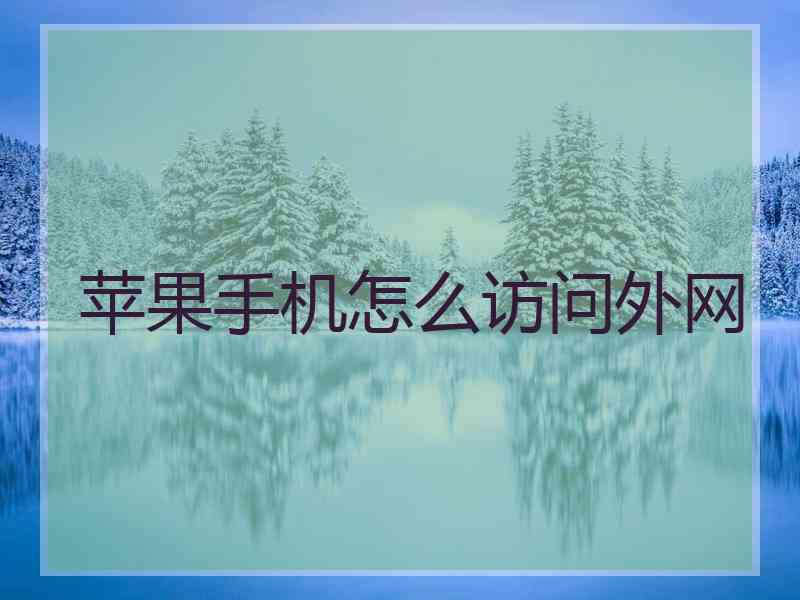 苹果手机怎么访问外网