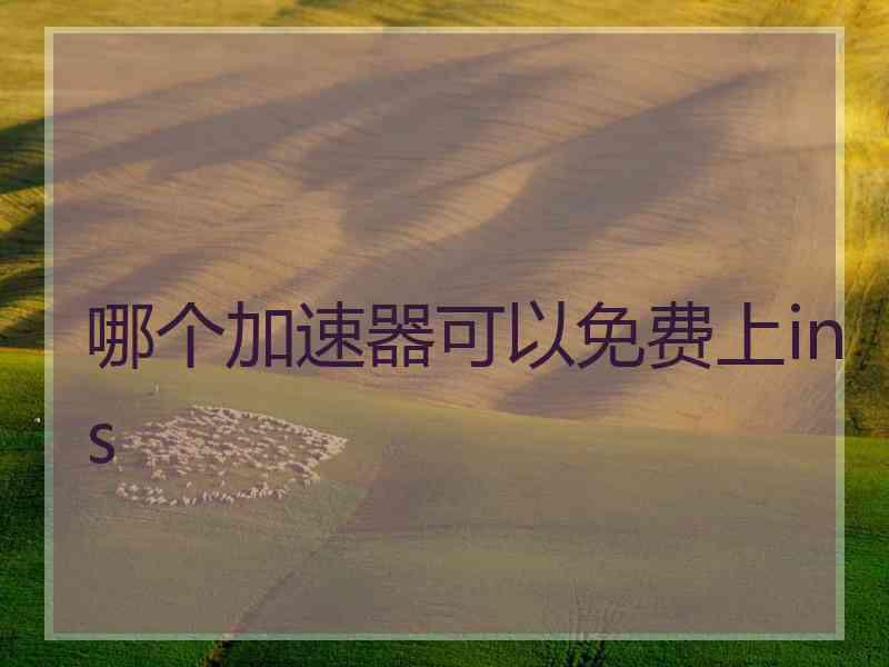 哪个加速器可以免费上ins
