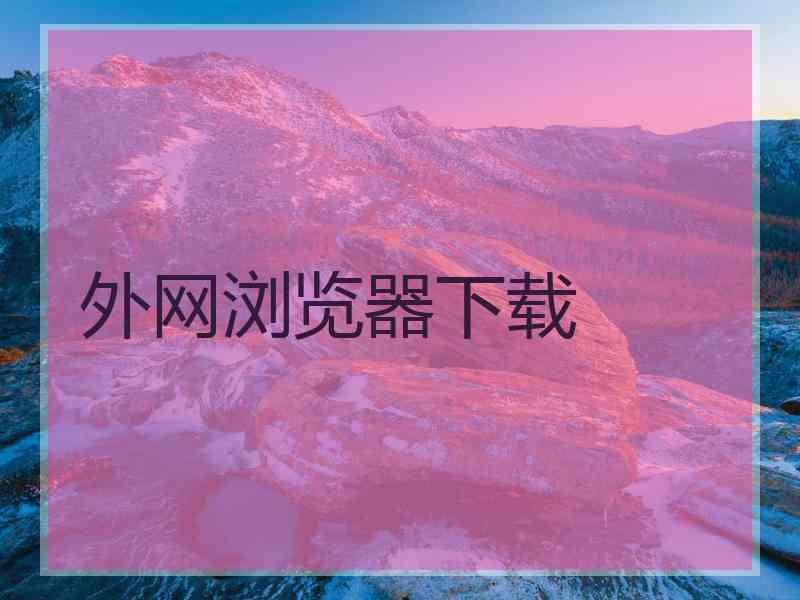 外网浏览器下载