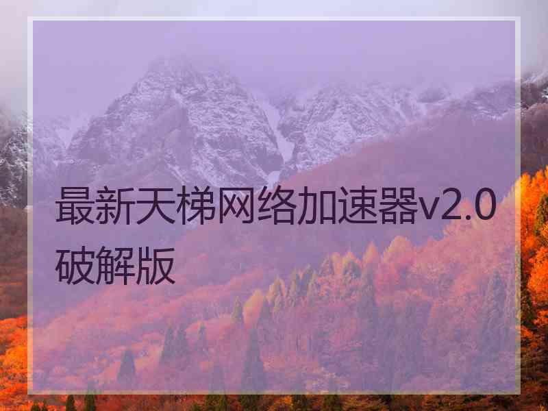 最新天梯网络加速器v2.0破解版