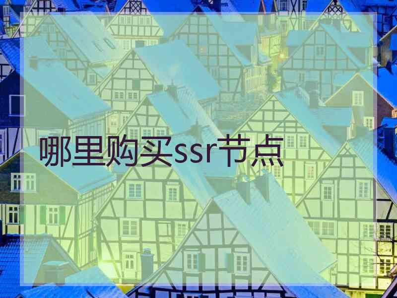 哪里购买ssr节点