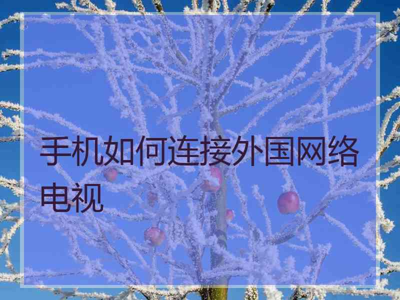 手机如何连接外国网络电视