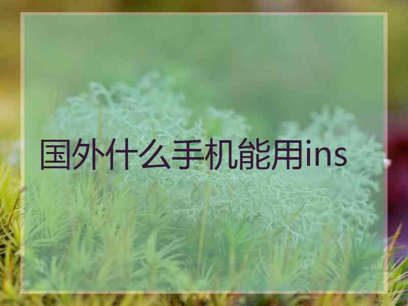 国外什么手机能用ins
