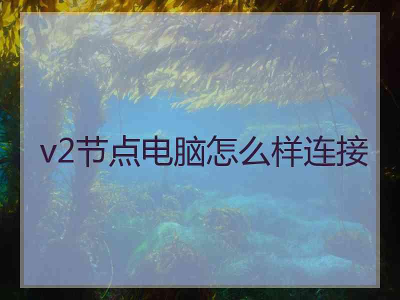 v2节点电脑怎么样连接