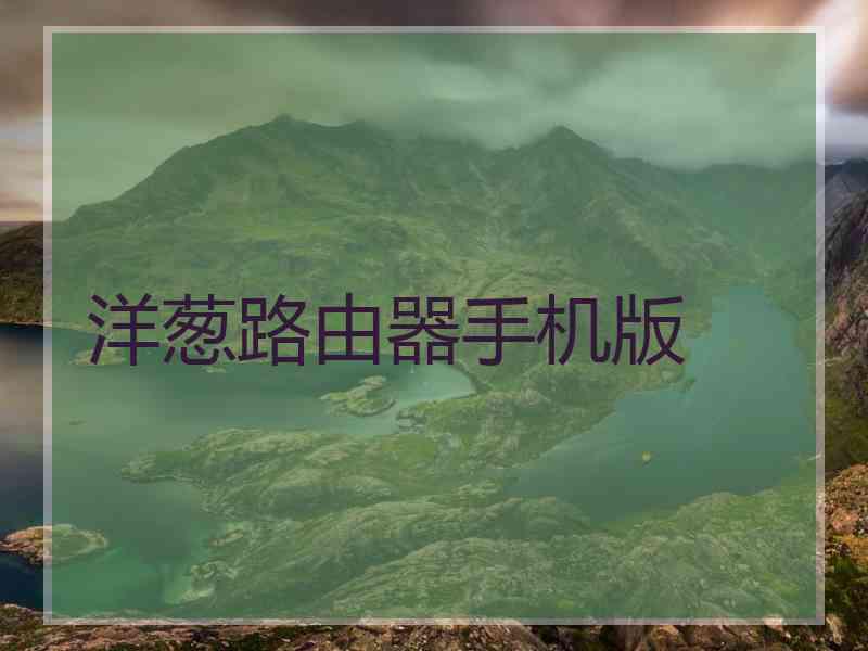洋葱路由器手机版