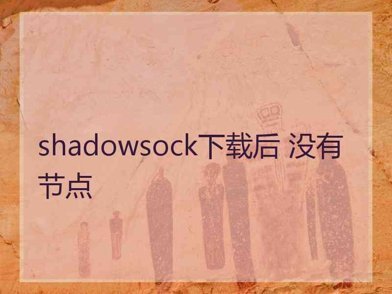 shadowsock下载后 没有节点
