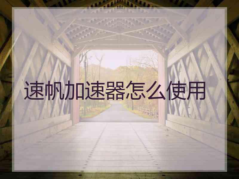 速帆加速器怎么使用