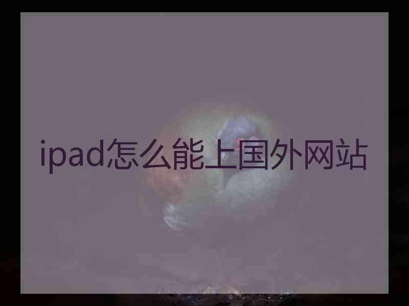 ipad怎么能上国外网站